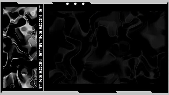 Starting soon stream overlay gaming abstract dark fluid background