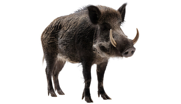 Wild boar isolated on transparent background