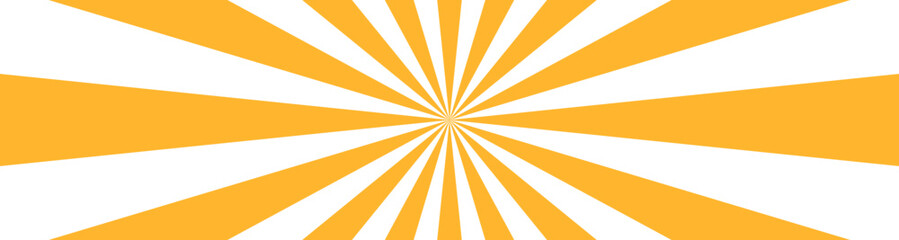 Fototapeta premium Sunburst background with radial rays in bold yellow and white creating retro vintage burst pattern for design use. Retro radial starburst pattern, circus sun beam, and pop art backdrop