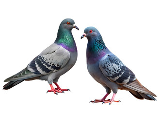 Fototapeta premium two pigeon isolated on white background
