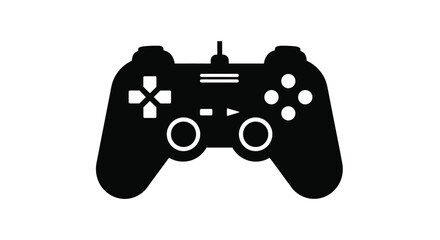 A black silhouette of a modern video game controller facing forward © msunny93