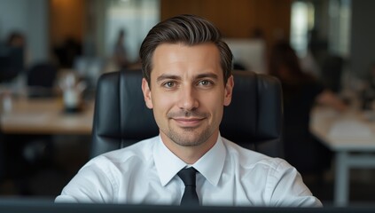 Obraz premium Man at desk in office