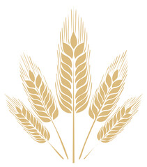 Fototapeta premium Stylized golden wheat stalks graphic representing farming, grain, and healthy organic food
