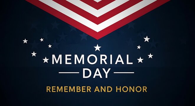 Memorial Day Flag Graphic Design With Stars And Patriotic Text