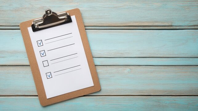Blank Checklist on Clipboard