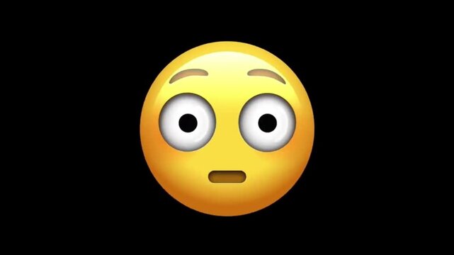 Flushed Face Emoji Animated on a Transparent Background
