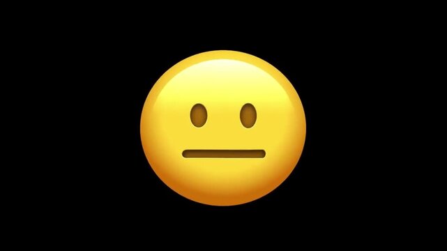 Neutral Face Animated Emoji on a Transparent Background.