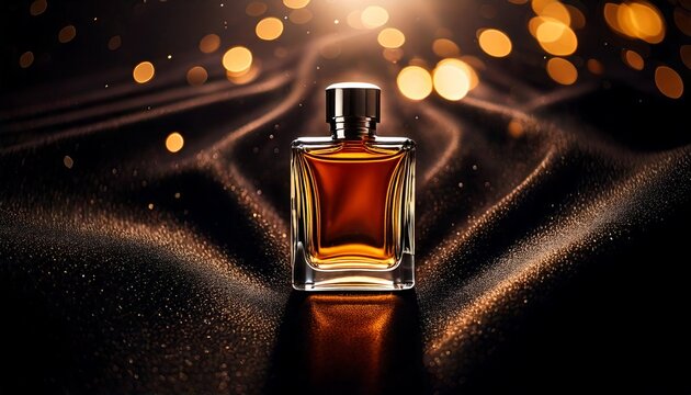 Cinematic perfume photography with light orbs