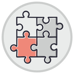 Obraz premium Puzzle pieces interconnected in a circle