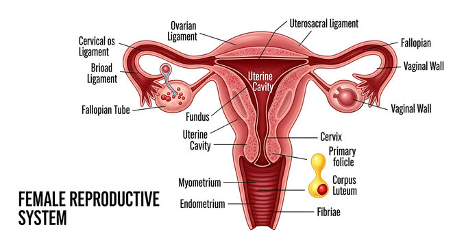 Detailed anatomy of the female reproductive system
