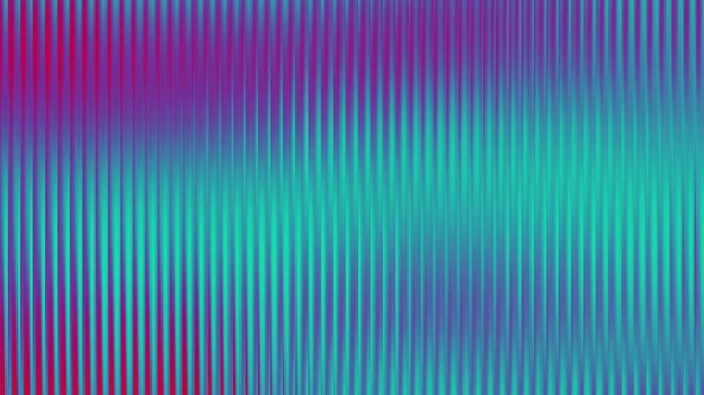 Abstract gradient background with ribbed glass texture animation. Futuristic dynamic luminous neon waves. Colorful refracted glass effect. fractal glass design