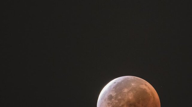 Time-lapse of Total Lunar Eclipse with Moon Moving Across the Field of View