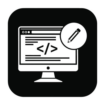 Web development code editing on computer screen