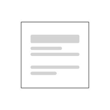 Simple graphic of a document or content block with placeholder text lines.