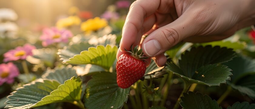Sunlit Strawberry Picking: Nature&rsquo;s Sweet Bounty