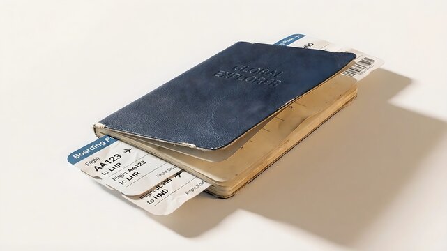 A passport and its journey: boarding passes inside