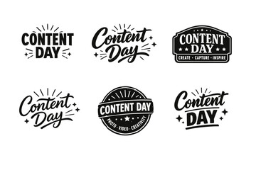 Fototapeta premium Creative content day logos with inspiring typography designs