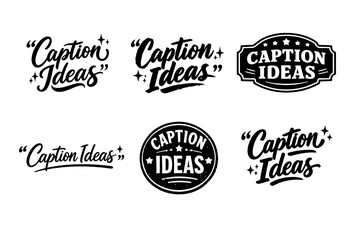Obraz premium Stylish retro caption ideas logos with decorative typography