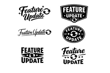 Obraz premium Feature update icons set with arrows in various styles