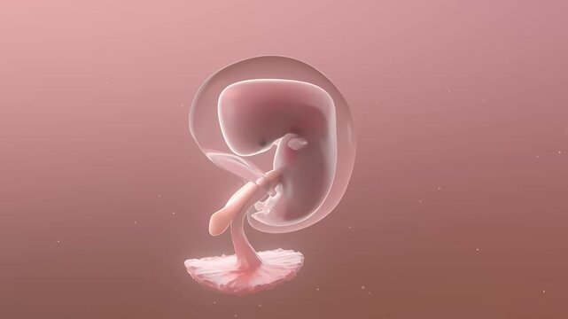 Human Embryo Development, From Fertilized Egg to Full-Term Fetus Animation, 4K Medical CGI, Pregnancy & Healthcare Education.