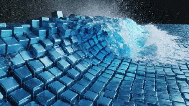 Blue Tiled Wave Formations.