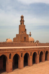 Fototapeta premium The Mosque of Ibn Tulun in Islamic Cairo, Egypt, was built between 876 and 879 CE by its namesake, Ahmad ibn Tulun.