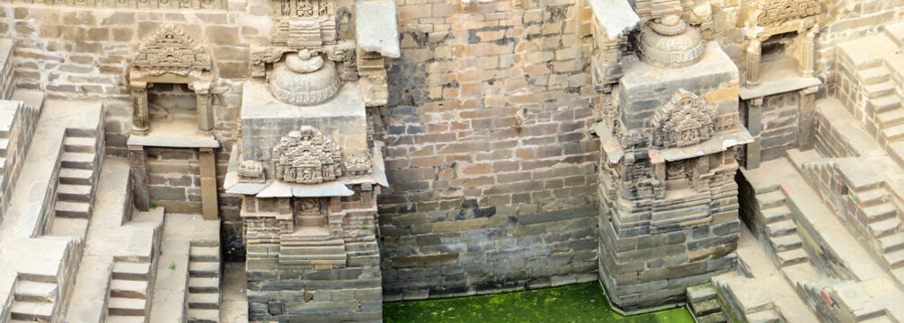 Jaipur, India, 19.02.2020. Architectural Marvel of Chand Baori Stepwell
