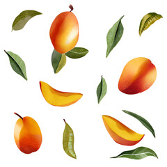 Obraz premium Mango Seamless Pattern Background