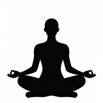 silhouette of a woman meditating