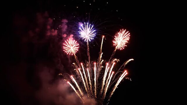 盛大に打ち上がる夏の打ち上げ花火（お祭り・観光・花火大会・プロモーション）