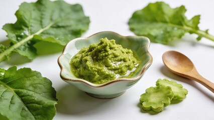 Obraz premium Spicy green organic Asian wasabi seasoning