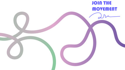 Fototapeta premium Abstract Background with Color Line Shapes. Geometric Pattern with Squiggle Gradient Elements. Bright color gradient curved thick flowing lines. White background.