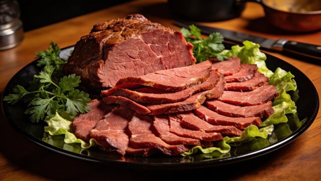 sliced corned beef