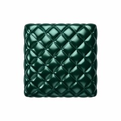 Fototapeta premium Dark green quilted leather texture closeup.