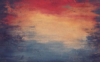 Abstract Distressed Canvas Texture in Orange, Beige, and Red. Retro Abstract Texture Background with Warm Tones and Distress Effect © Creative