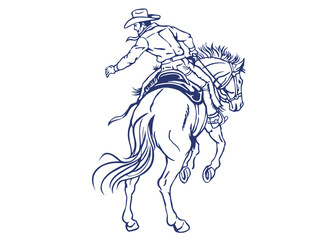 Fototapeta premium Retro cowboy horse artwork. Western rodeo design. Cowboy graphic print. Western vintage artwork. T shirt print design.