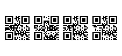 Fototapeta premium Black Qr code icons for digital marketing on white Square qr codes for web and mobile use background 