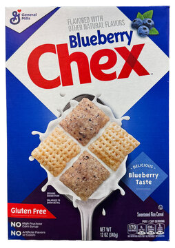 12-ounce box of General Mills Blueberry Chex Gluten-Free Cereal.