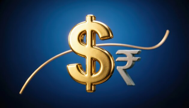 Dollar vs Rupee Currency Growth Comparison Concept