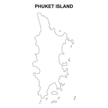 Phuket island map symbol shape, travel web flat concept icon vector illustration .
