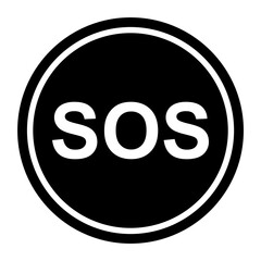 SOS help icon, safety support alert flat design, save vector illustration .