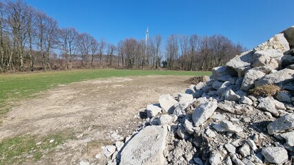recycled concrete from the demolition of a wind turbine foundation