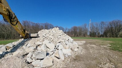 recycled concrete from the demolition of a wind turbine foundation