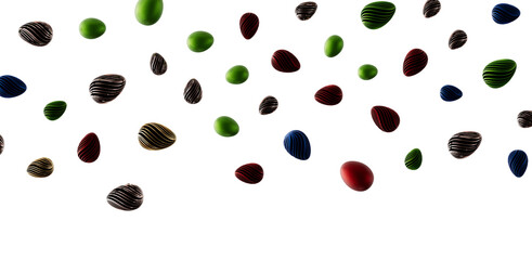 Artistic composition of abstract forms and colorful objects creating a visually striking and modern design on white back © vegefox.com