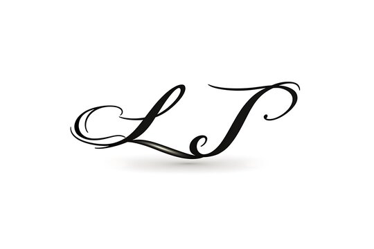 A large black cursive letter Lt is displayed prominently on a white background with elegant flourishes