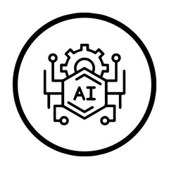 Fototapeta premium AI and Technology Icon