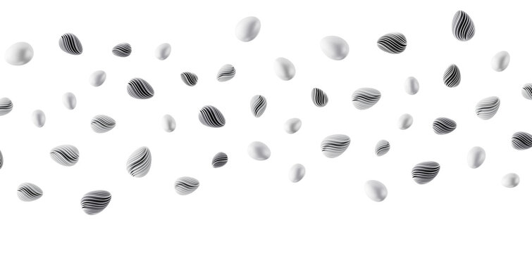 Abstract composition of white and grey 3D objects with a textured effect floating against a pure white backdrop.