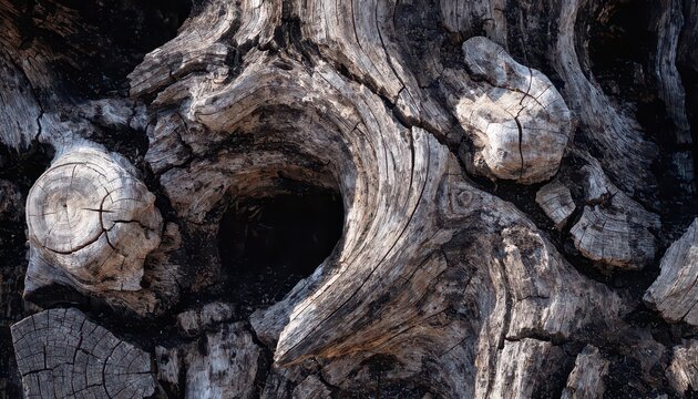 Weathered driftwood texture close up, rustic wood grain pattern, natural abstract background, aged timber detail, organic shapes and cracks, nature texture for design and wallpaper