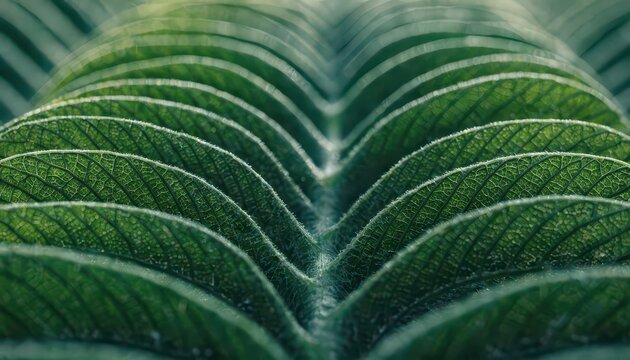 Macro layered green leaves texture, botanical symmetry pattern, natural foliage detail, abstract plant background, organic structure for eco design and nature concepts
