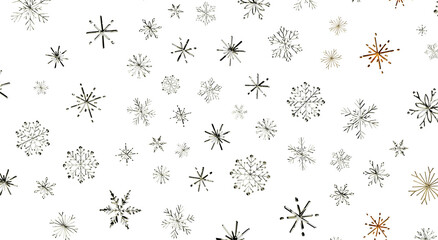 Watercolor snowflake pattern. Winter illustration, Christmas background. Festive design for greetin